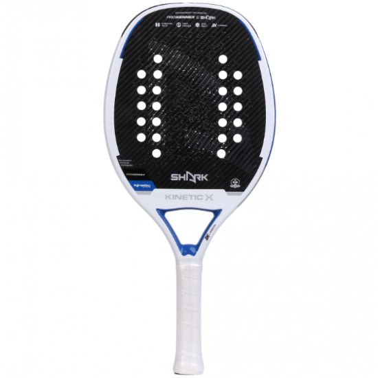 RAQUETE SHARK BEACH TENNIS KINETIC X - BRANCO/CARBONO/AZUL